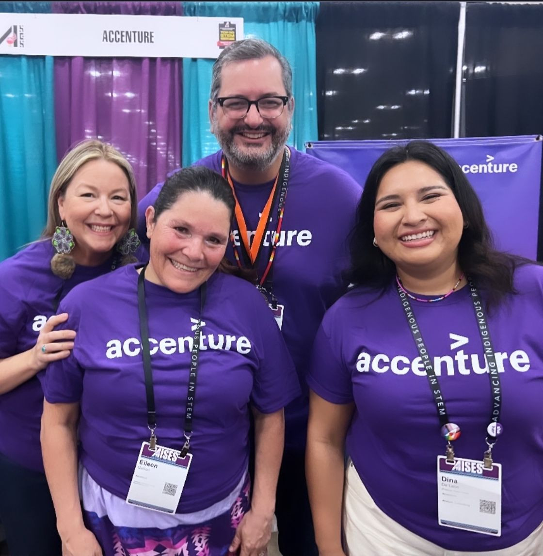 Our people representing Accenture and celebrating Native Americans in STEM at AISES National Convention in Texas.